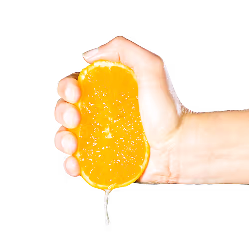 Hand orange.