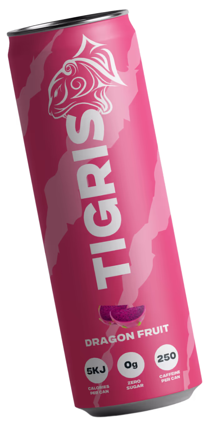 A pink can of Dragon fruit juice.